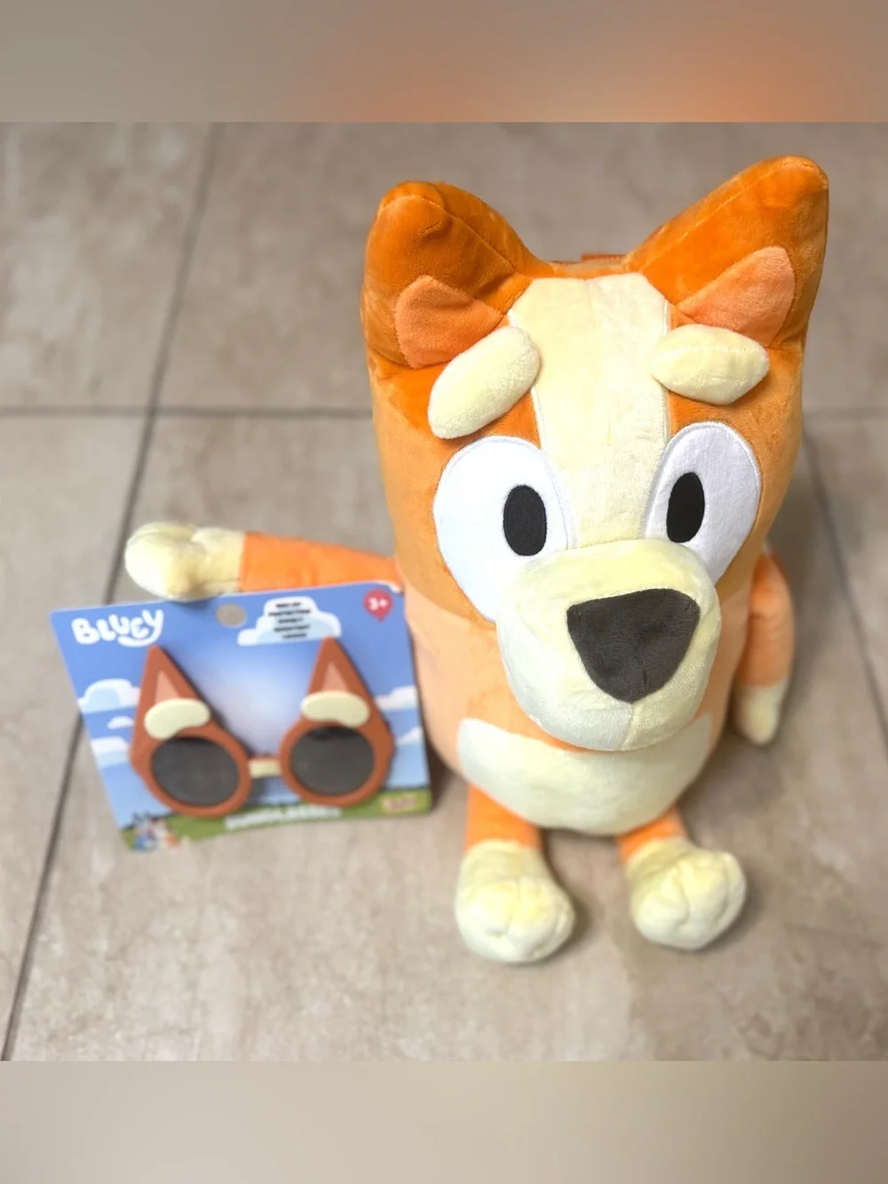 Bluey Bingo Plush Backpack, and Bingo Sunglasses